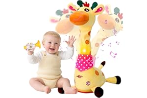 Vodolo Talking Singing Dancing Giraffe Toy with 60 Children's Song,Recharged Interactive Giraffe Plush Musical Baby Toys for Repeats What You Say,Tummy Time Giraffe Gifts,Toddler Stuffed Animal Toys