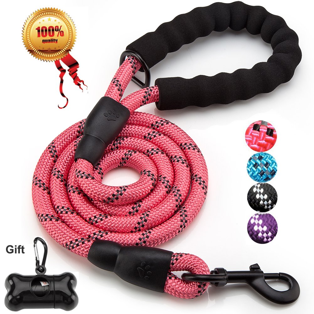 JBYAMUS 5 FT Strong Dog Leash with Comfortable Padded Handle, Heavy Duty Metal