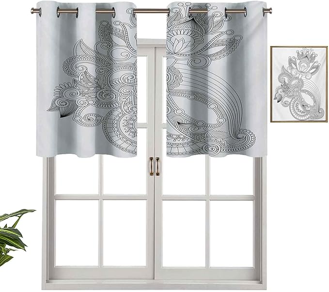 Hiiiman Cenefa de ventana moderna dibujada a mano, diseño de flores