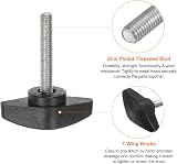 Sourcing Map 4Pcs Tee Wing Knobs M5 x 30mm Black Thumb Screws view 4