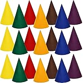 Rcanedny 21 Pcs Gnome Cone Hats Felt Dwarf Hat Solid Color Cone Hat Unisex Elf Hats for Christmas Halloween Party Costume Supplies, 7 Colors
