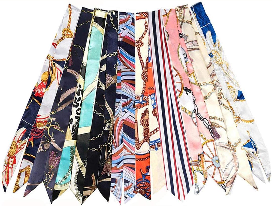6Pcs Bag Handbag Handle Ribbon Scarf for Package Band Hair Head Band Neck Scarf Fashion Gifts