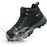 MENYBAN Steel Toe Boots for Men Waterproof Wide Width Slip Resistant Safety Toe Sneakers Puncture Proof Durable Construction Work Shoes for Outdoor Industrial Use