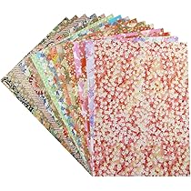 【serori0315y】　和紙14枚セット Amazon.com: Washi Kawasumi Assorted Yuzen Washi Japansese