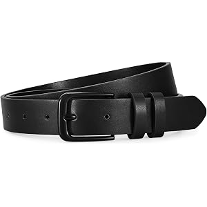 JASGOOD Women Leather Belt with Same Color Buckle Lady Waist Belt for Jeans | 1.2”Wide, PU Leather, 16 Colors,for Pants Short