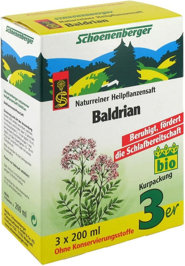 Schoenenberger Baldrian naturreiner Heilpflanzensaft, 3x200 ml Solution
