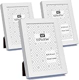YiPinYin White 4x6 Inch Photo Frame Set of 3 with Perspex Boxed Gallery