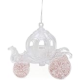 Christmas Concepts® 10cm Glitter Decorated Princess Carriage Decoration - Luxury Christmas Decorations (Rose Gold, Pack of 1)