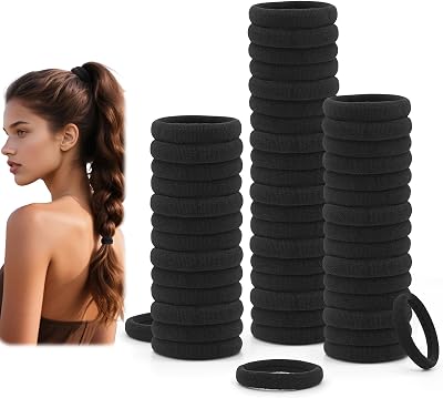 Dreamlover Hair Bands Black 50 Pieces Durable Elastic Seamless Ties