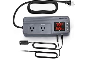 Inkbird Temperature and Humidity Controller ITC-608T with Dual Stage Thermostat 12 Periods Time Stage 1800W for Mushroom Gree