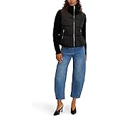 kensie Women's Outerwear Knit Sleeve Zip Front Puffer Jacket