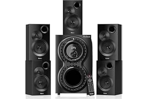 Bobtot Surround Sound Systems 1400 Watts Peak Power Home Theater Speakers - 12" Subwoofer Strong Bass 5.1 Wired Loud Stereo Audio System with Bluetooth HDMI ARC Optical Input for TV