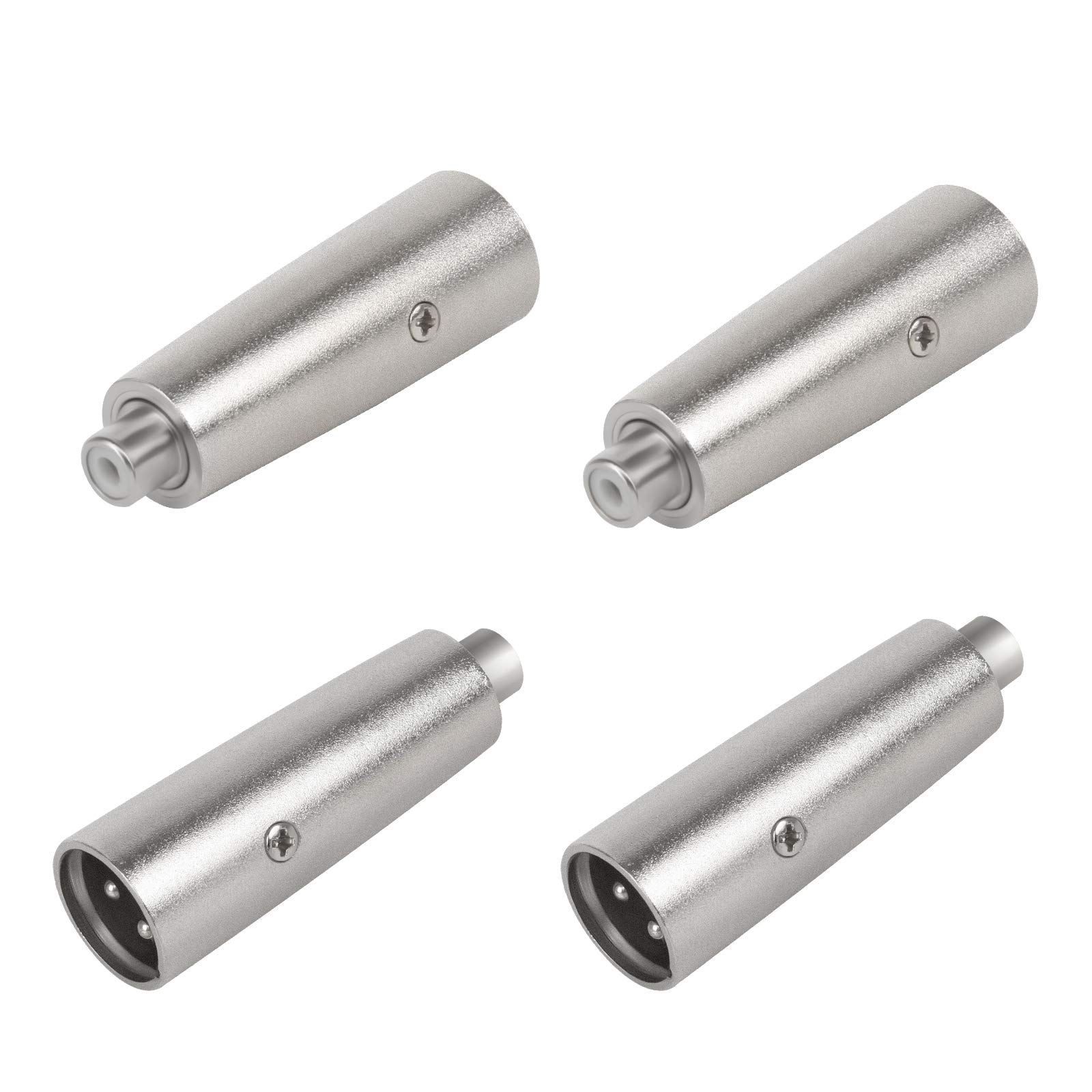 LuluDa XLR Male 4 Pieces - XLR to RCA Adapter for Professional Audio Microphones