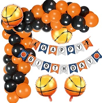 Decorations De Fete De Basketball Balloon Arch Set Avec Des Ballons De Basket Ball En Aluminium Ballons En Latex Joyeux Anniversaire Banniere Pour L Anniversaire De Naissance Baby Shower Graduation Amazon Fr Jeux Et Jouets