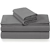Tribeca Living 100% Cotton Flannel Sheet Set - 4 Piece Deep Pocket Flannel Sheets for Queen Size Beds - 200 GSM German Mill Crafted Heavyweight Warmth in Grey/Wet Weather
