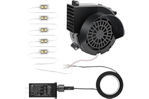 Kalolary 1.5A Replacement Air Blower for Inflatables, Inflatable Air Fan Blower with 12v/2A Adapter and 5 LED Lights, Halloween Christmas Inflatable Outdoor Decorations Fan Blower Set