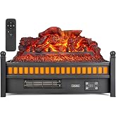 23" Electric Fireplace Insert Heater with Remote, 750/1500W Dual Heating | Remote &amp; Touch Control, 400 sq ft Heating, 5 Flame Brightness Levels, 0-8H Timer, Overheat Protection, Low Noise