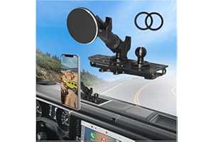WXRYLYN 2024 2025 Wrangler JL 4xe Gladiator Dash Magnetic Phone Mount Phone Holder for 2024 2025 J eep Wrangler JL 4xe Gladiator Metal Dash Platform Magnetic Phone Mount-Driver Side