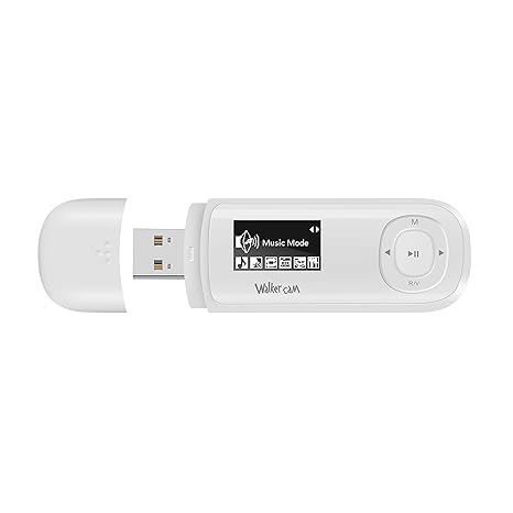 Walkercam M1 8 GB USB-Stick-MP3-Player mit UKW-Radio, Aufnahme und E-Book, SD-Karte erweiterbar, einfach zu bedienen - 1 Jahr