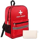 Dmnnlp Pet First Aid Backpack Empty with Portable Bag for Pet First Aid Kits, Home Outdoor Travel Camping Emergency Supplies Storage (Red,White)