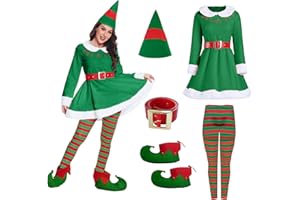 DARFULA Christmas costume for women 5 Pcs Women Christmas Costume Set Adult Christmas Cosplay Suit Xmas Outfits