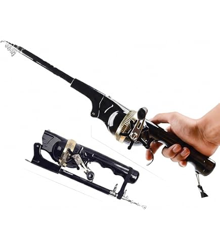 Folding Fishing Pole & Reel Combos Collapsible Telescopic Mini Fishing Rod