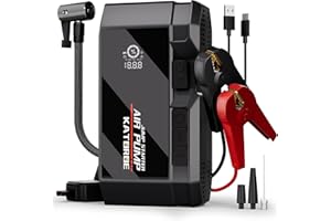 KATOROE Car Jump Starter with Air Compressor, 4500A 150 PSI Portable Jump Starter Battery Pack (10.0L Gas/8.0L Diesel), 12V Jump Box Car Battery Jump Starter with 80 Starts, QC 3.0, Large Display, Flashlight