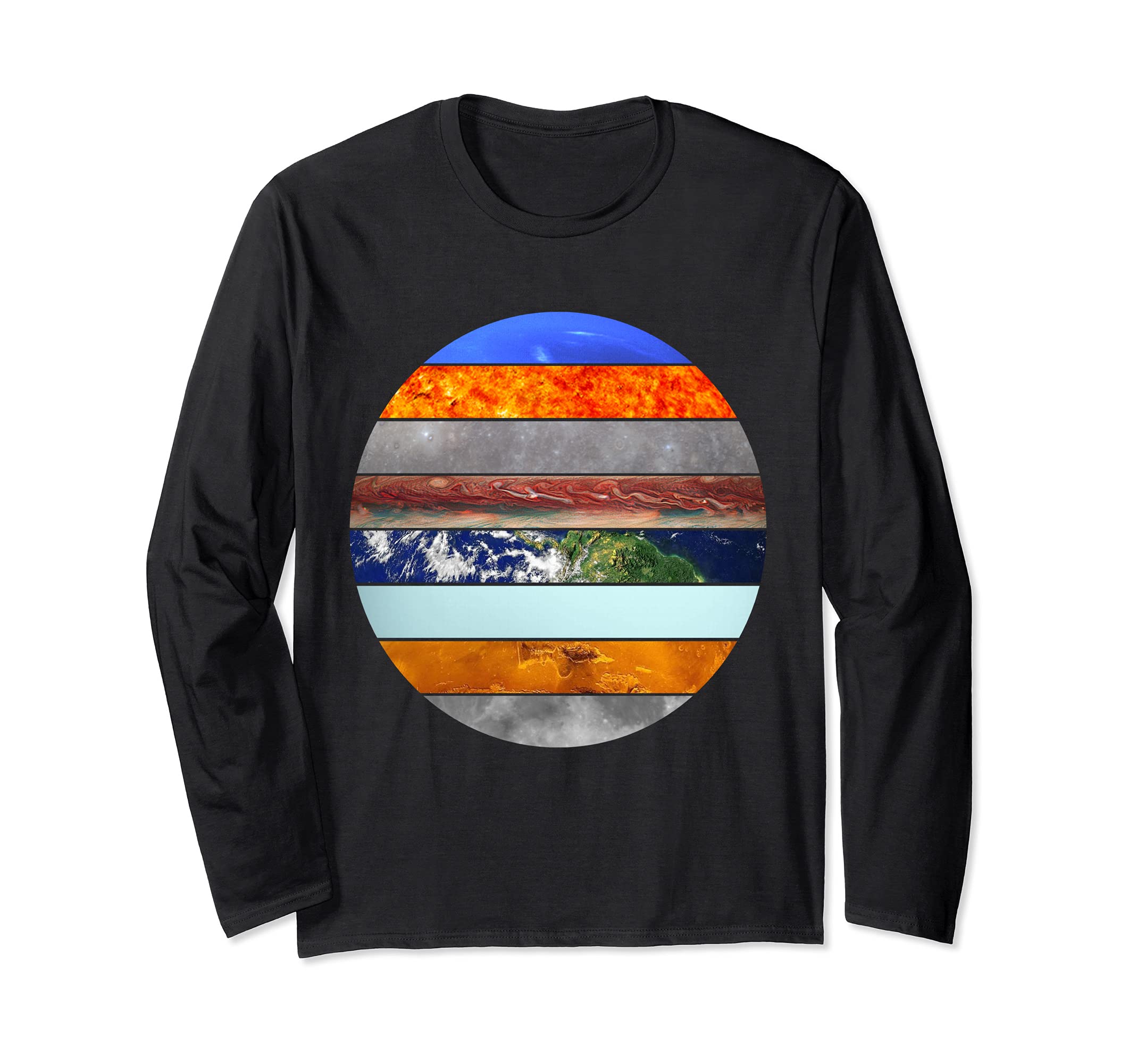 8 Planets - Solar System Cosmology Astronomy Space Science Long Sleeve T-Shirt