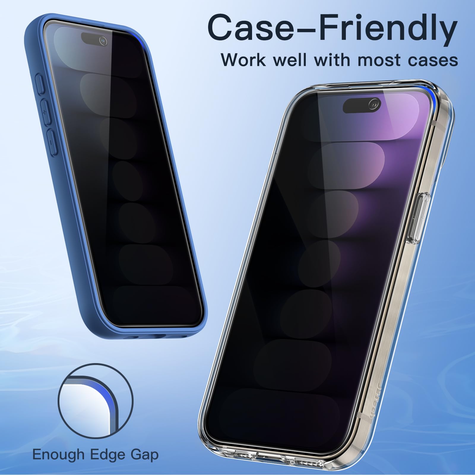 JETech Privacy Screen Protector for iPhone 15 Pro Max 6.7-Inch, Anti-Spy Tempered Glass Film with Easy Installation Tool, 2-Pack
