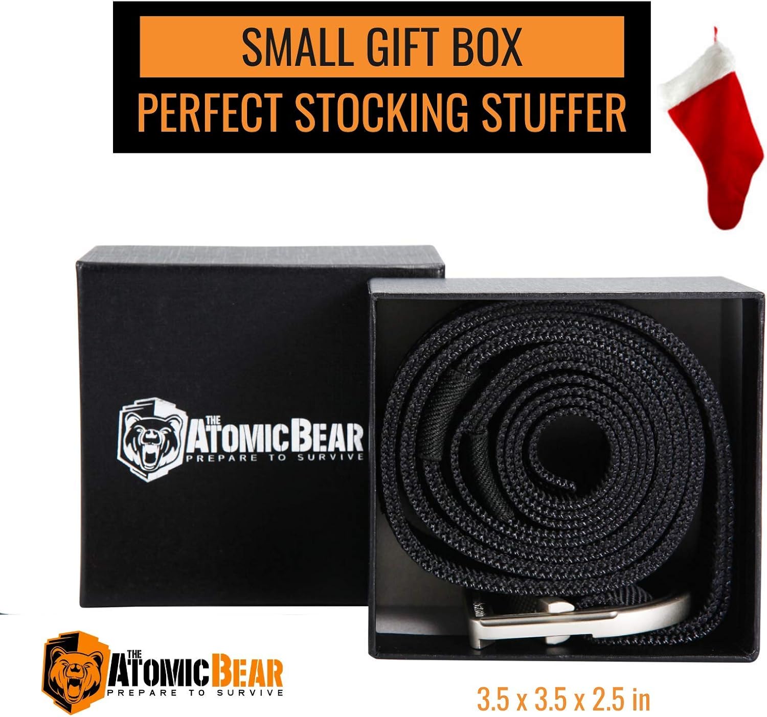 Tactical Belt by Atomic Bear - EDC Gun Belt Heavy-Duty 2-Ply Nylon and Indestructible Metal Buckle for Concealed Carry, Outdoors, Molle Webbing: Clothing