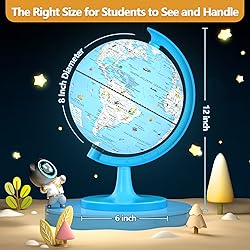 JOWHOL Illuminated Globe for Kids Learning with