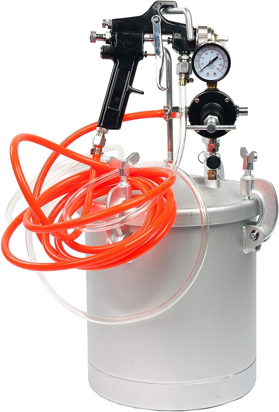 YaeTek 2 1/2 Gallon 10L High Pressure Pot Air Paint Spray Gun, 21/2 Gallon Pressure Tank with