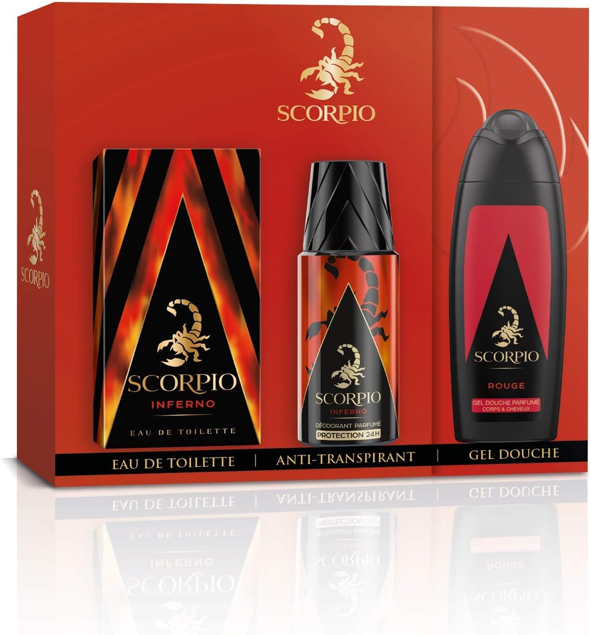 Cuadro de Escorpio Shower Gel Inferno Colonia Desodorante 3 ...