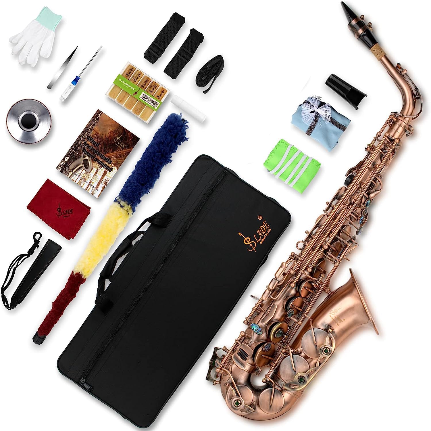 Photo 1 of SLADE Saxophone Eb Alto Saxophone for Beginner Students, Saxaphone Adult, Saxophone Alto, Beginner Saxophone, Alto Saxaphone, Saxofon Alto, Saxophone, Red Antique