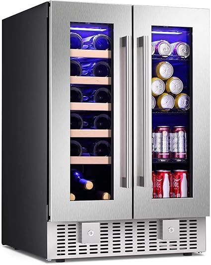 antartico star refrigerador para bebidas 24 pulgadas 24 pulgadas mini nevera puerta de cristal transparente control de temperatura digital