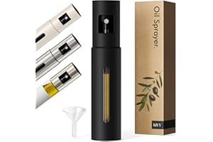 KIVY Glass Oil Sprayer for Cooking– Precise Oil & Vinegar Spray Bottle Oil Mister Spray Bottle for Food – Includes Funnel – P