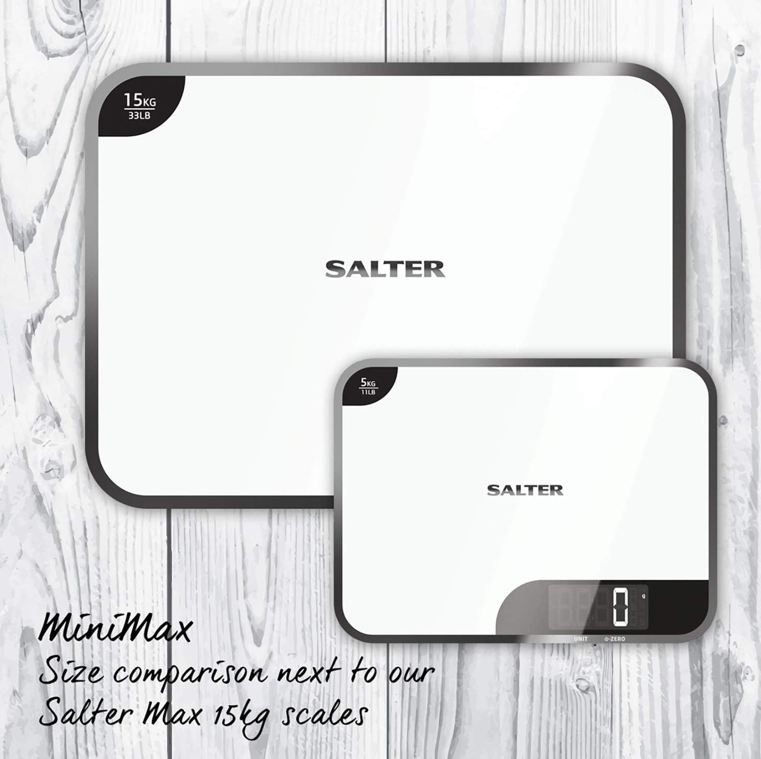 Salter 1064 WHDR Digital Kitchen Scale, 5kg Capacity, Easy Read Display, Add &Weigh/Tare Function - Image 5