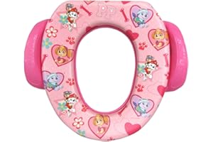 Nickelodeon Paw Patrol Girls Soft Potty Seat Featuring Skye & Everest, Easy-Grip handles, Removable Cushion for Easy Cleaning