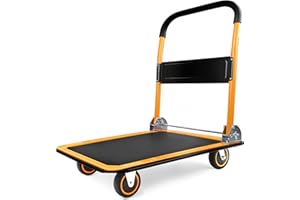 MaxWorks 80876 28.75" x 18.75" x 33" Foldable Platform Truck Push Dolly-330 lb. Weight Capacity-with Swivel Wheels
