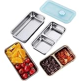 Garloy Stainless Steel Snack Containers for Kids - Reusable Food Storage Containers with Lids, Leakproof & Durable, Ideal for Lunches, Travel, Picnics, Snacks (2-Pack)