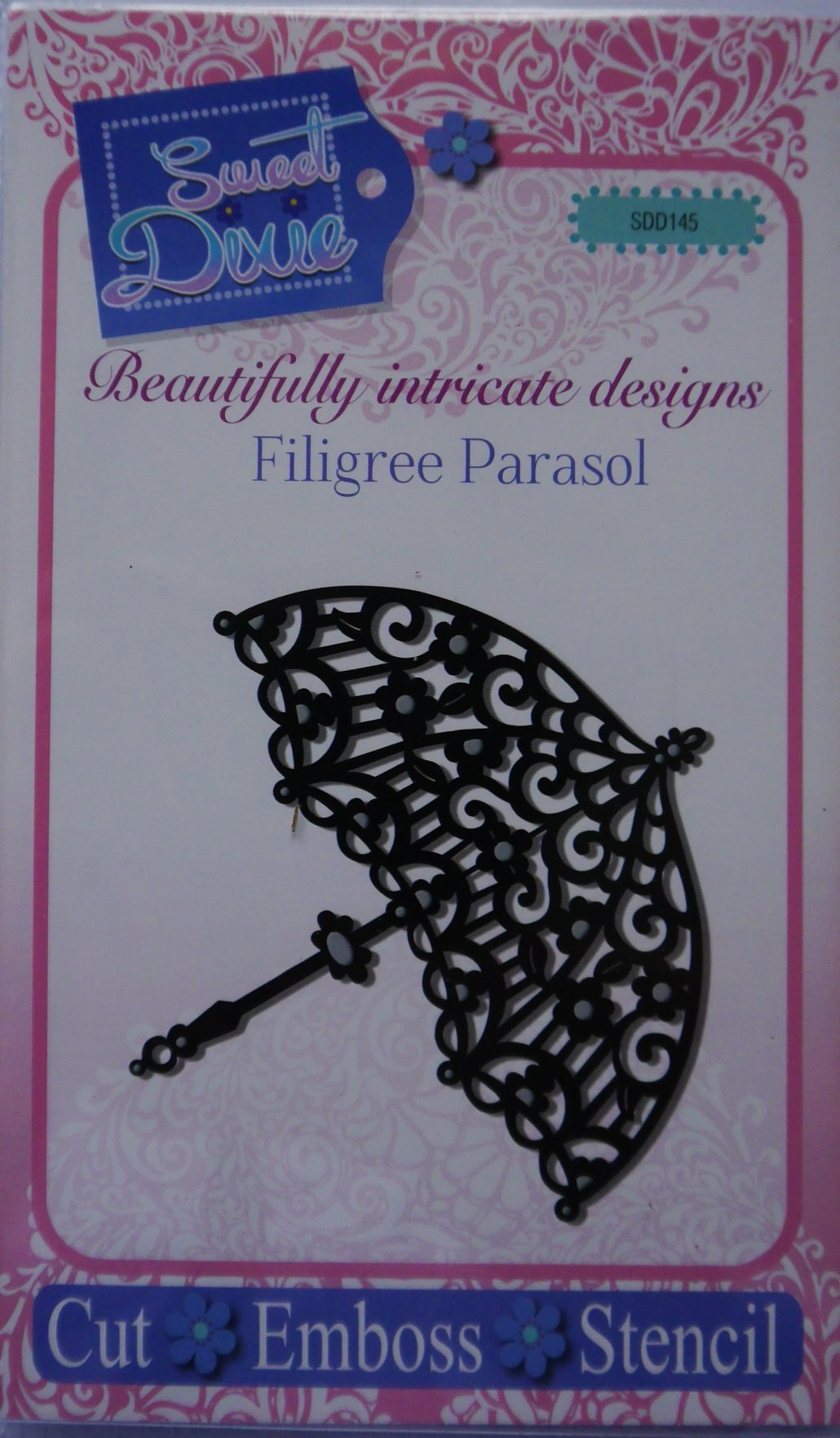 Sweet Dixie SDD145 Filigree Parasol Die, Grey