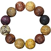 Handcrafted Wooden Bead Bracelet Mixed Natural Wood Colors Prayer Bracelet for Men or Women,1pc/pack