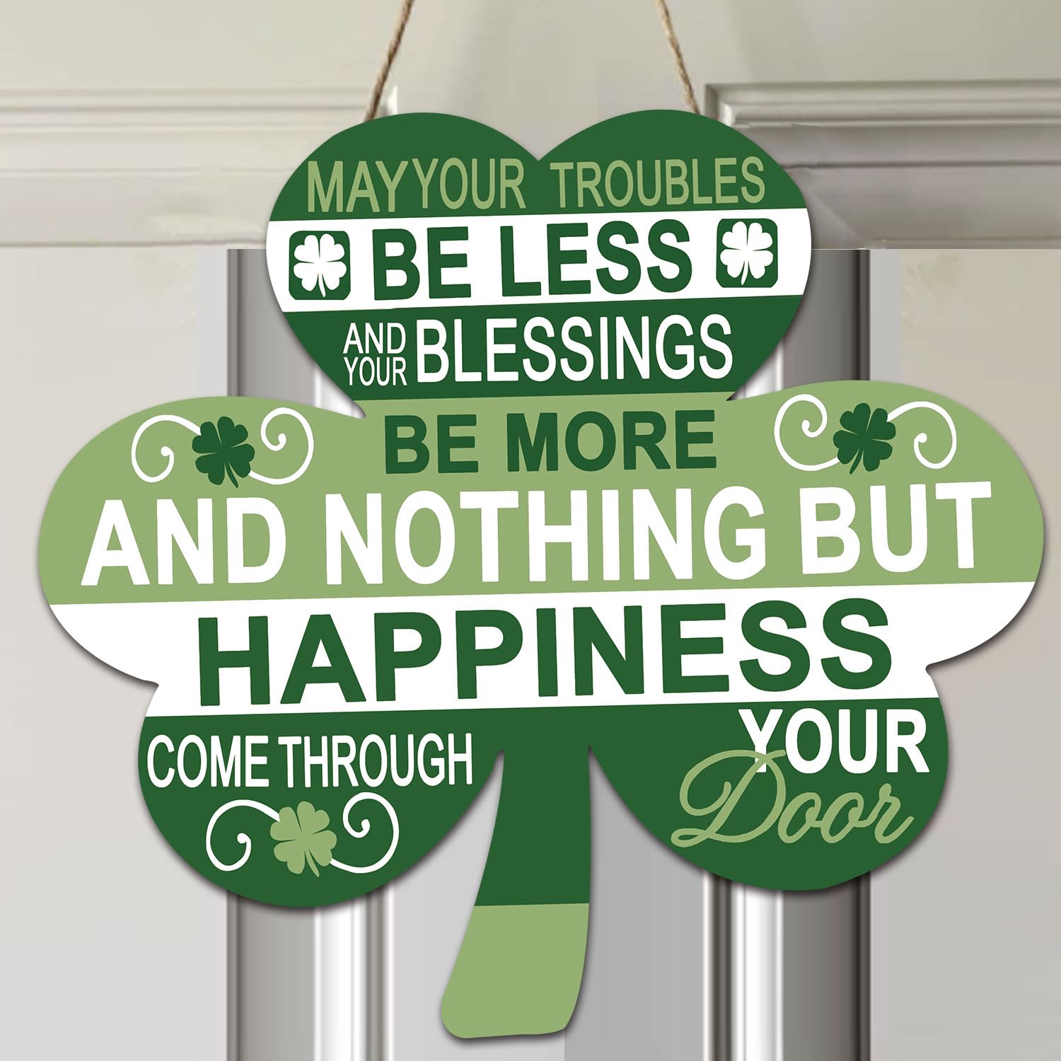 Photo 1 of Shamrock Wreath, St Patricks Day Wreath for Front Door 12 Inch, Irish Blessing St Patrick's Day Door Decorations, Saint Patricks Day Lucky Door Sign Door Hanger Wall Decor, March Irish Wreaths