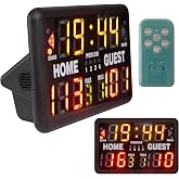 Suzile 24 x 16 Inch Electronic Basketball Scoreboard Tabletop Digital Scoreboard with Remote Portable Scoreboard Professional Scoreboard Clock Volleyball Scoreboard Score Keeper for Multisport