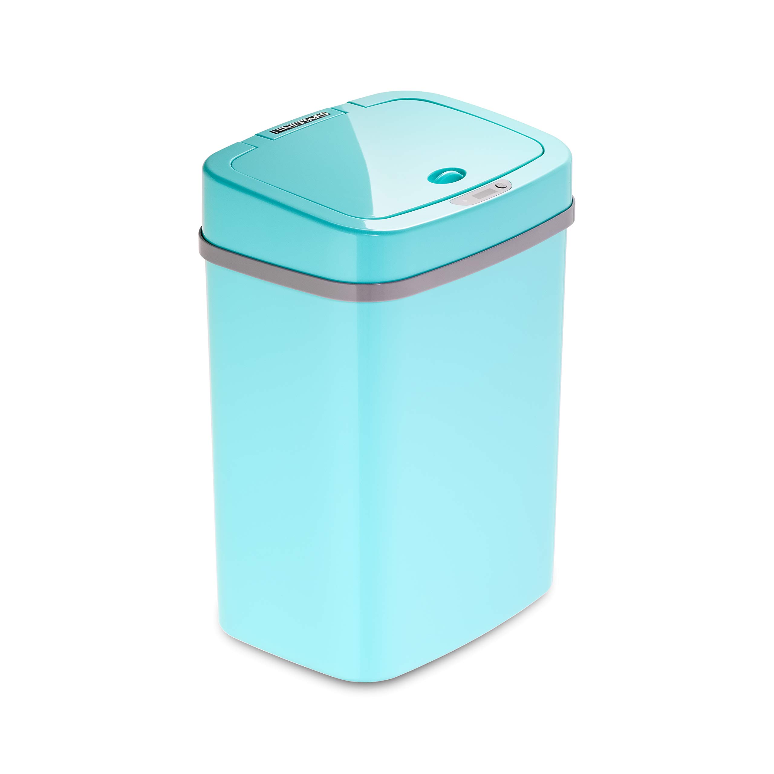 Photo 1 of Ninestars, 3 Gal, Teal Blue DZT-12-5TB Bedroom or Bathroom Automatic Touchless Infrared Motion Sensor Trash Can, 12 L, ABS Plastic (Rectangular, Trashcan