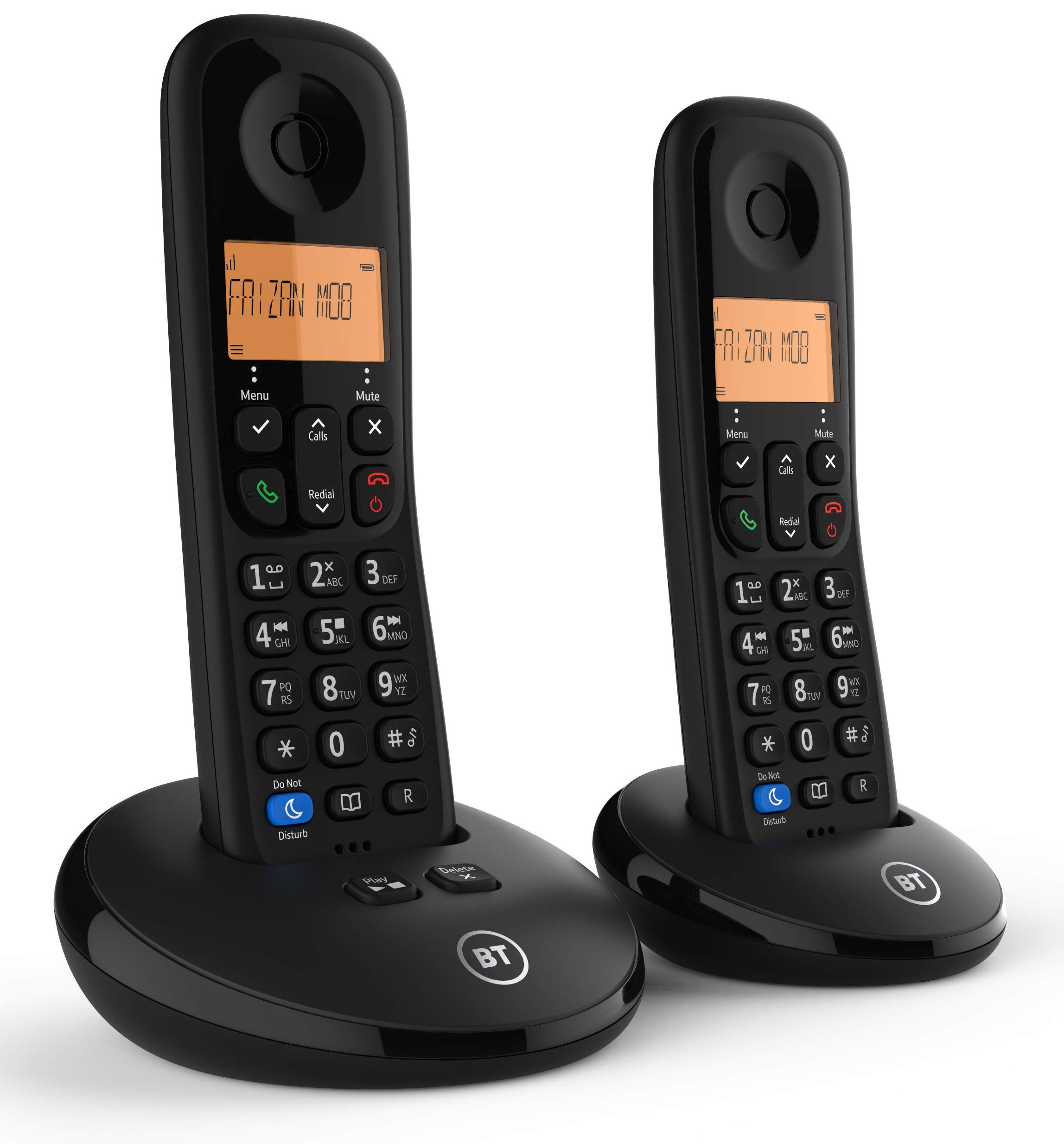 BT Everyday Cordless Home Phone with Basic Call Blocking and Answering Machine, Twin Handset Pack