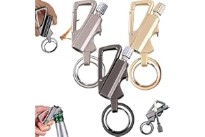 SOULRAZY Permanent Match Infinity Lighter, Keychain Lighter with Multitool Keychain Bottle Opener, Waterproof & Reusable Infinity (Silver+Gold+Black)