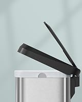 SONGMICS 68L Kitchen Bin Pedal Trash Can with Lid Metal Silver Black LTB520E68 view 8