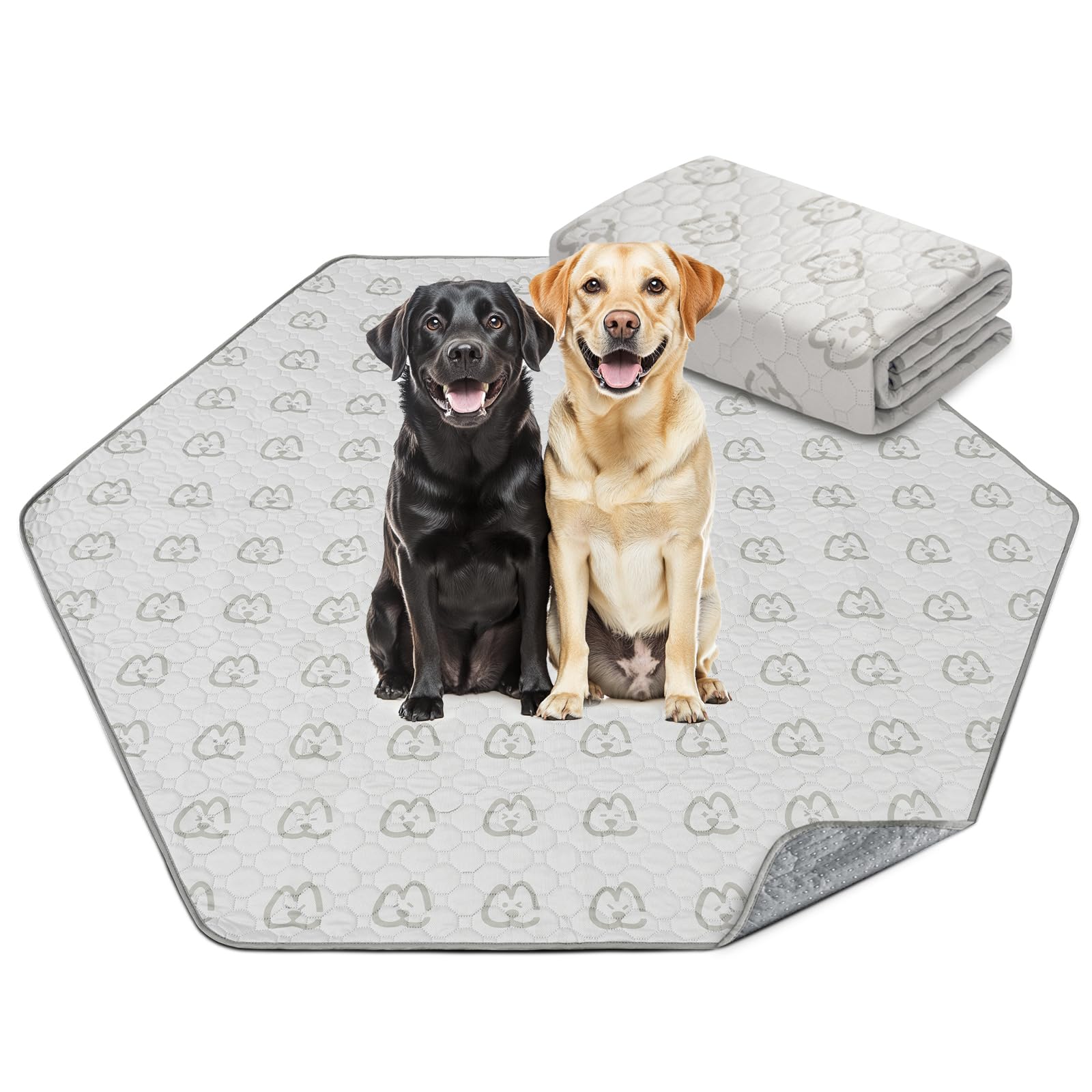 Photo 1 of FXW Washable Pee Pads for Dogs, Puppy Pads with Super Absorbent, Specifically Designed for FXW Rollick/Homeplus 32/40/45inch 6 Panels Dog Playpen, Hexagon, 70" x 63", 1 Pack