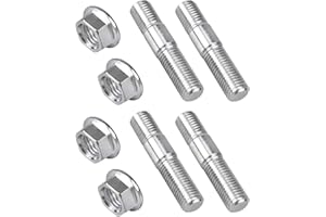 Bevinsee 4PCS M10-1.25x48mm Exhaust Manifold Stud Nuts Kit Compatible with Honda Compatible with Toyota Compatible with Nissan, Stainless Steel